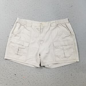 Talos Shorts Mens 42 Beige Cargo Cotton Elastic Waist 6 Inseam Casual Outdoor